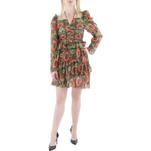 Beulah Smocked Short Mini Dress Long Sleeve Size S NWT